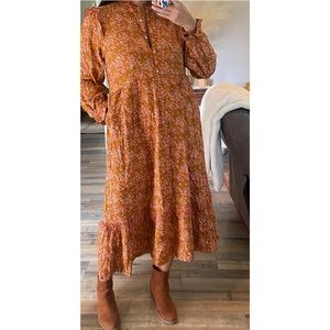 NWT universal thread brown floral midi maxi S